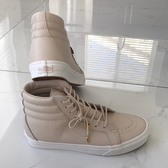 VANS SK8-HI REISSUE DX LEATHER WHISPER PINK SHOES - Picture 11 of 16